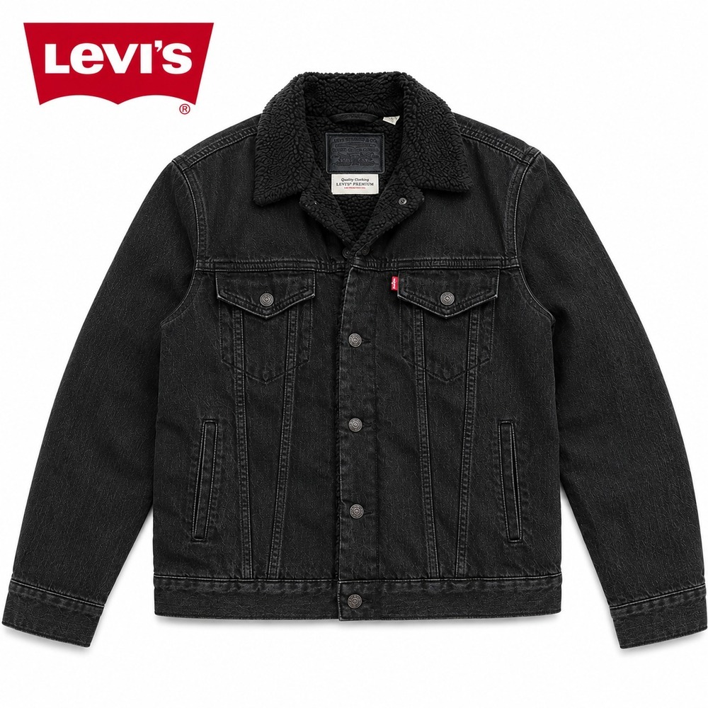 Levi's Jacket Men's Size Small Denim Faux Fur Lined